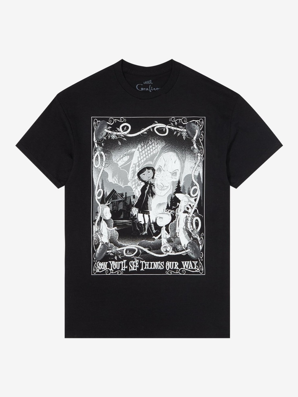 Black Graphic Short Sleeve Crewneck T-Shirt